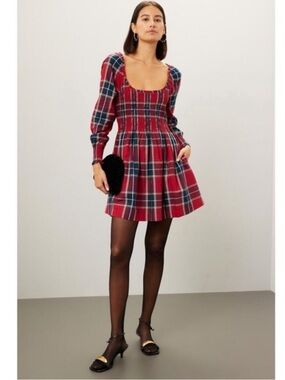 Hill House Home Tartan Plaid Norah Nap Dress Red Size L